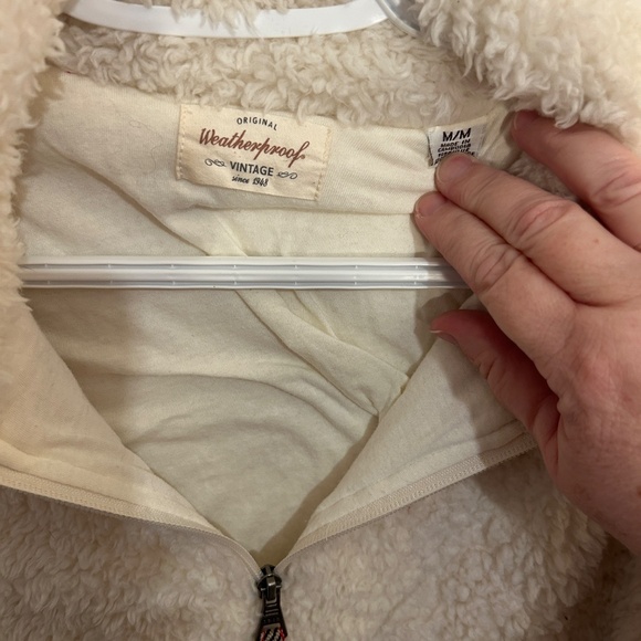 Original Weatherproof Vintage Women’s Sherpa Cream 1/4 Zip Pullover Size M - Picture 3 of 9